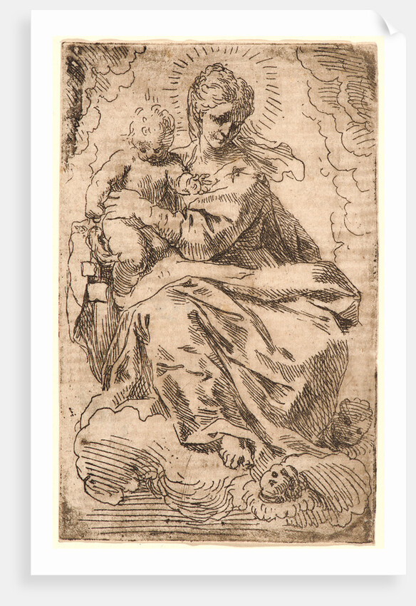 The Virgin and Child on a Cloud, 17th century by Simone Cantarini