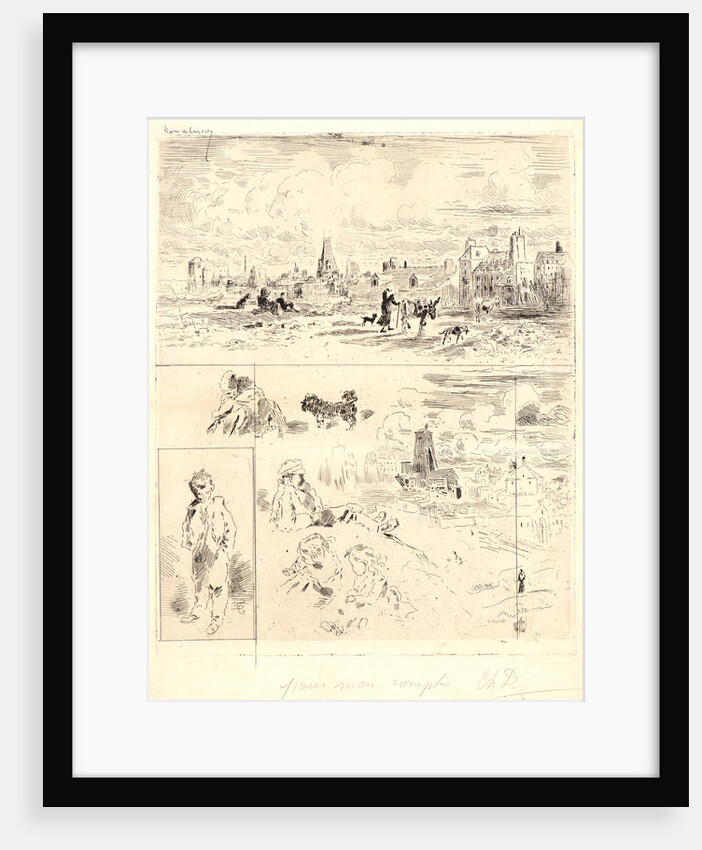 Environs de l'ancien Collège Rollin, 19th century by Félix Hilaire Buhot