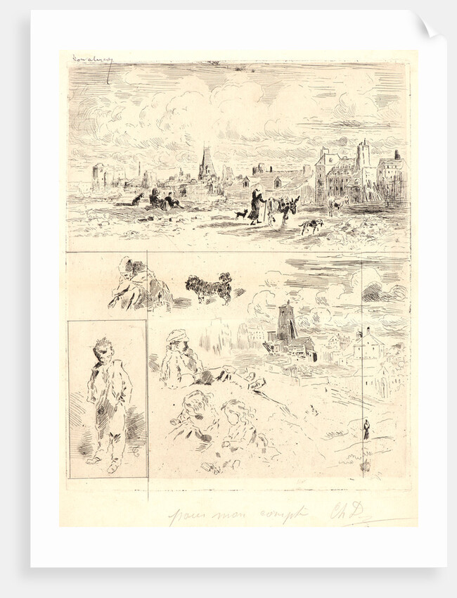 Environs de l'ancien Collège Rollin, 19th century by Félix Hilaire Buhot