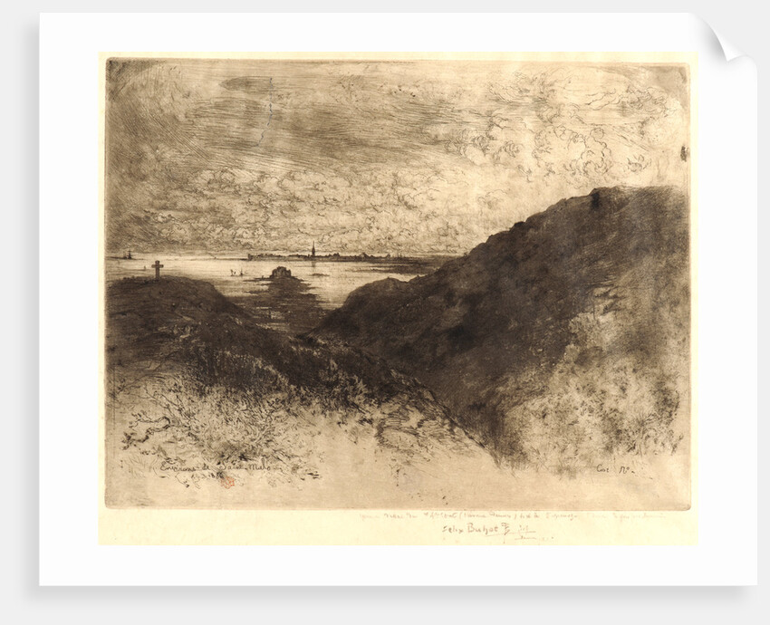 The Cliff, Bay of St. Malo (La Falaise, Baie de St. Malo), 1886 by Félix Hilaire Buhot