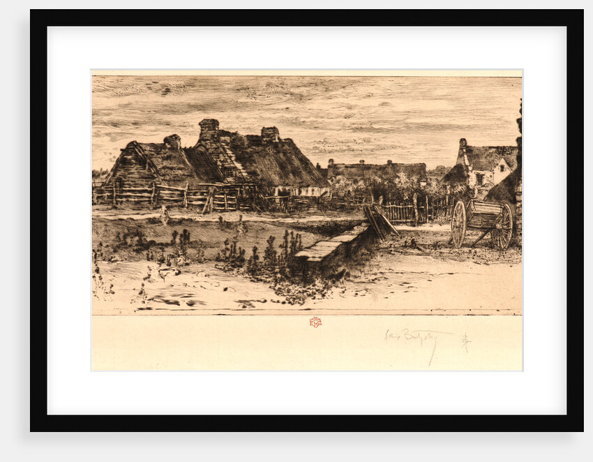 The Large Thatched Cottages (Les Grandes Chaumières), 19th century by Félix Hilaire Buhot
