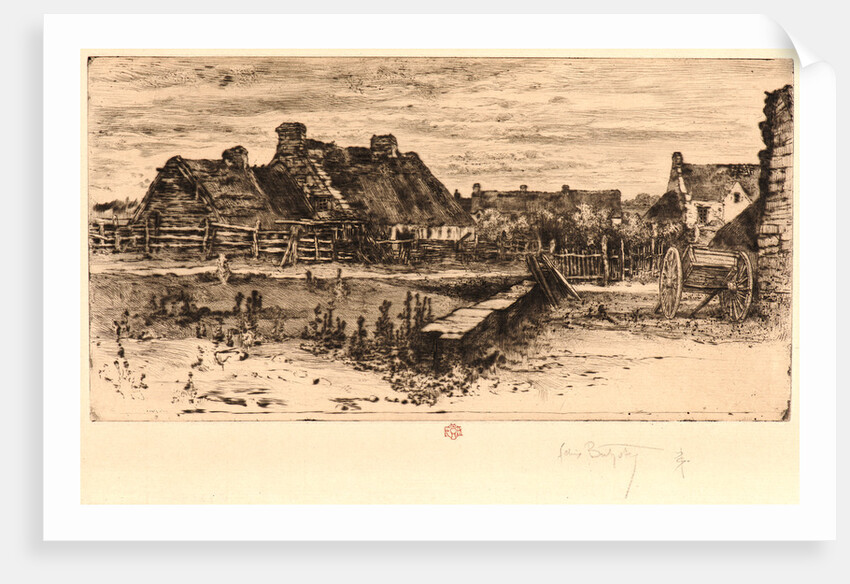 The Large Thatched Cottages (Les Grandes Chaumières), 19th century by Félix Hilaire Buhot