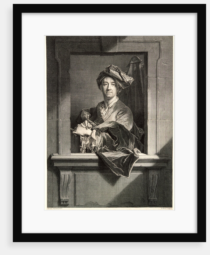 Portrait of the Painter, Hyacinthe Rigaud, 1714 by Pierre Drevet