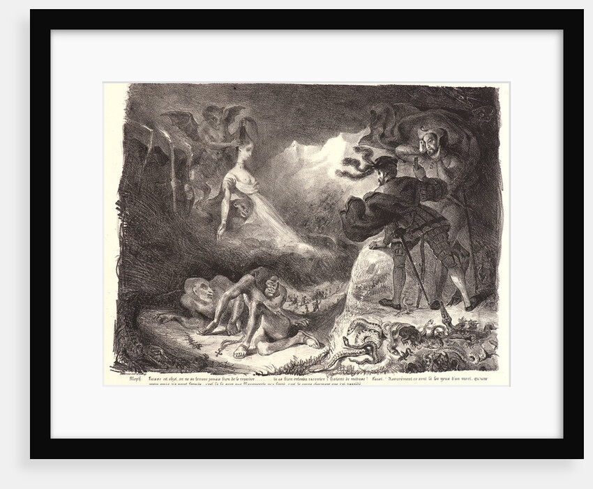 Marguerite’s Shadow Appearing to Faust (L’ombre de Marguerite apparaissant à Faust), 1828 by Eugène Delacroix