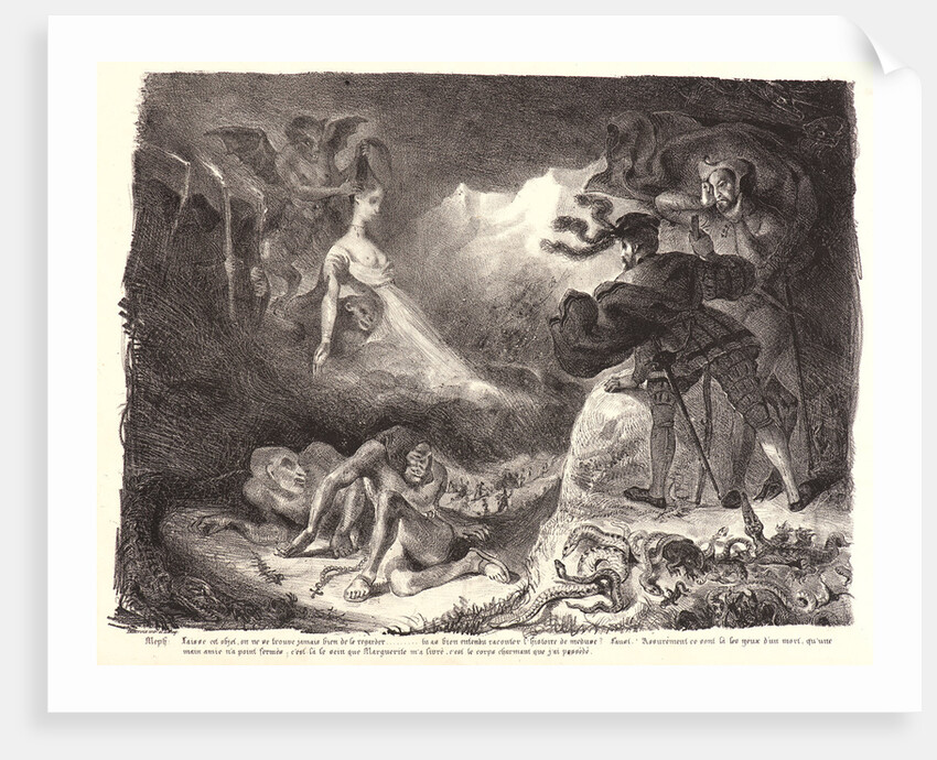 Marguerite’s Shadow Appearing to Faust (L’ombre de Marguerite apparaissant à Faust), 1828 by Eugène Delacroix