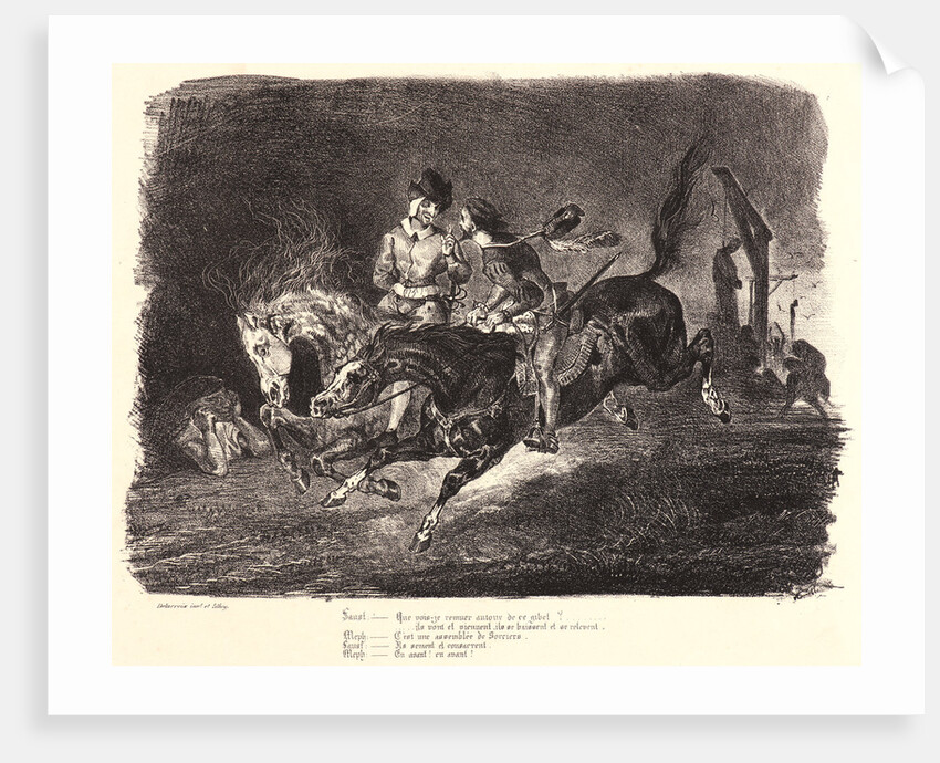 Faust and Mephistopheles Galloping on the Night of the Sabbath (Faust et Méphistophélès galopant dans la nuit du Sabbat), 1828 by Eugène Delacroix