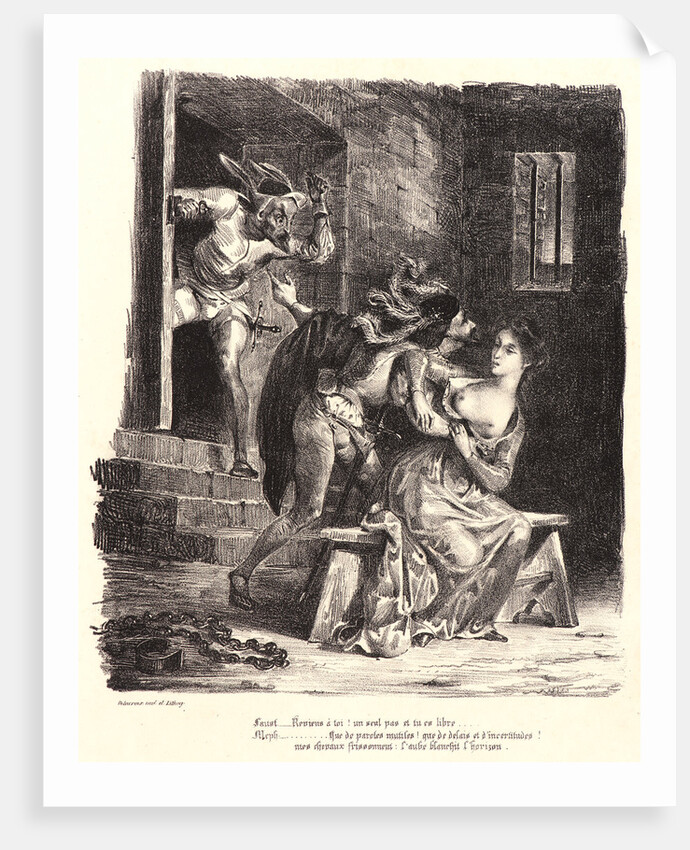 Faust in Marguerite’s Prison (Faust dans la prison de Marguerite), 1828 by Eugène Delacroix