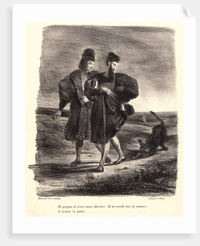 Faust, Mephistopheles, and the Water Dog (Faust, Méphistophélès et le barbet), 1828 by Eugène Delacroix