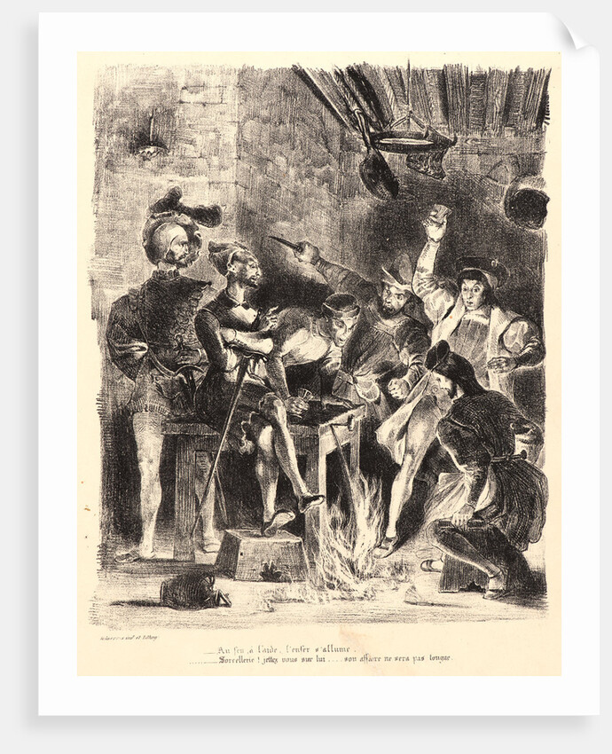 Mephistopheles in the Students’ Tavern (Méphistophélès dans la taverne des étudiants), 1828 by Eugène Delacroix