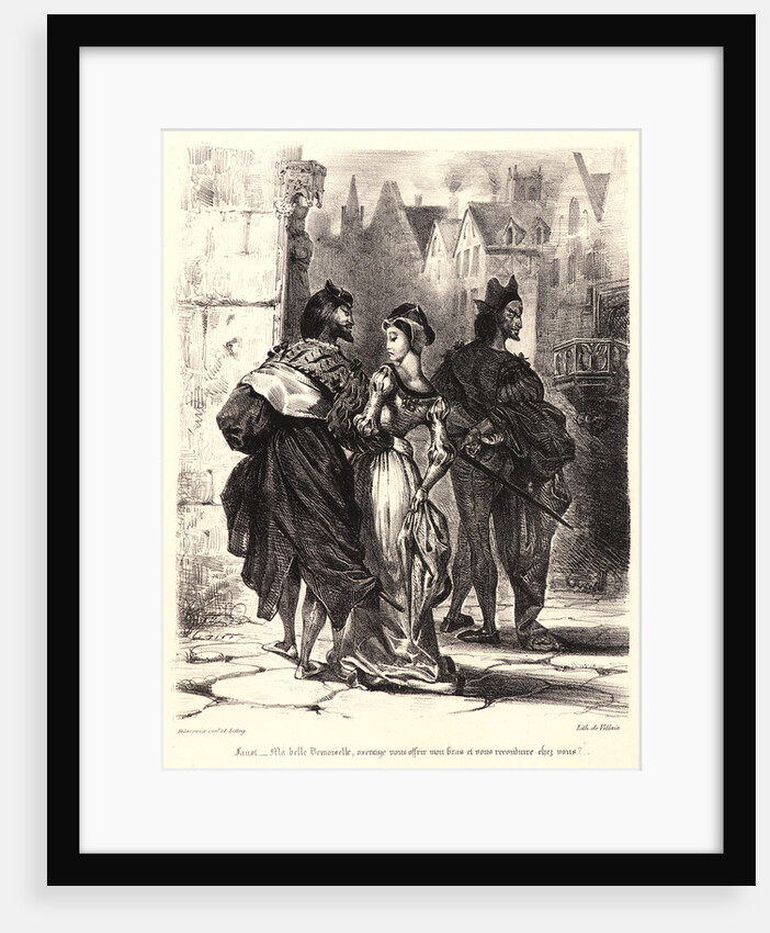 Faust Trying to Seduce Marguerite (Faust cherchant à séduire Marguerite), 1828 by Eugène Delacroix