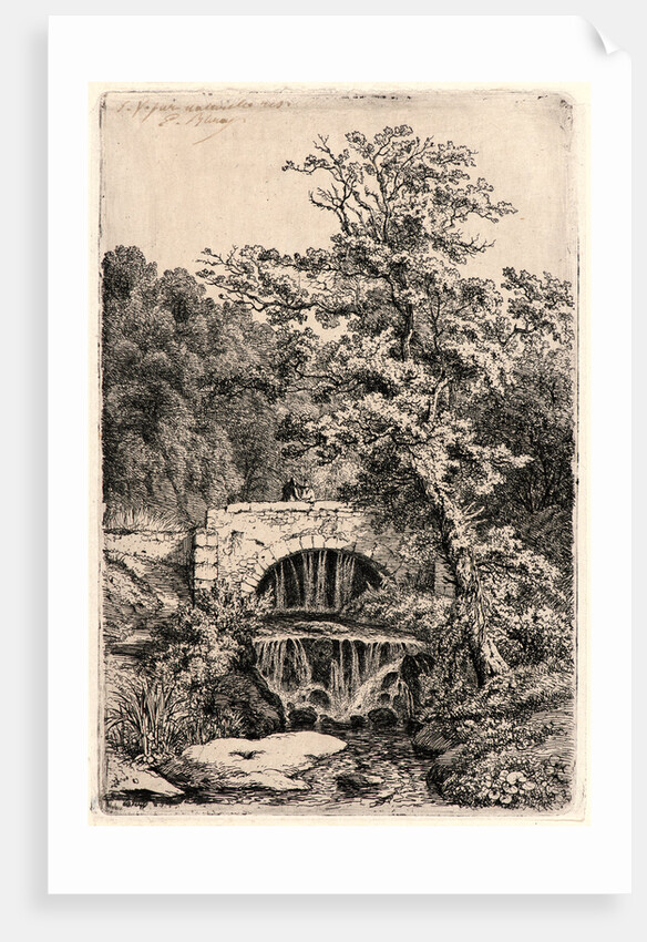 Waterfall, 19th century by Eugène-Stanislas-Alexandre Blery