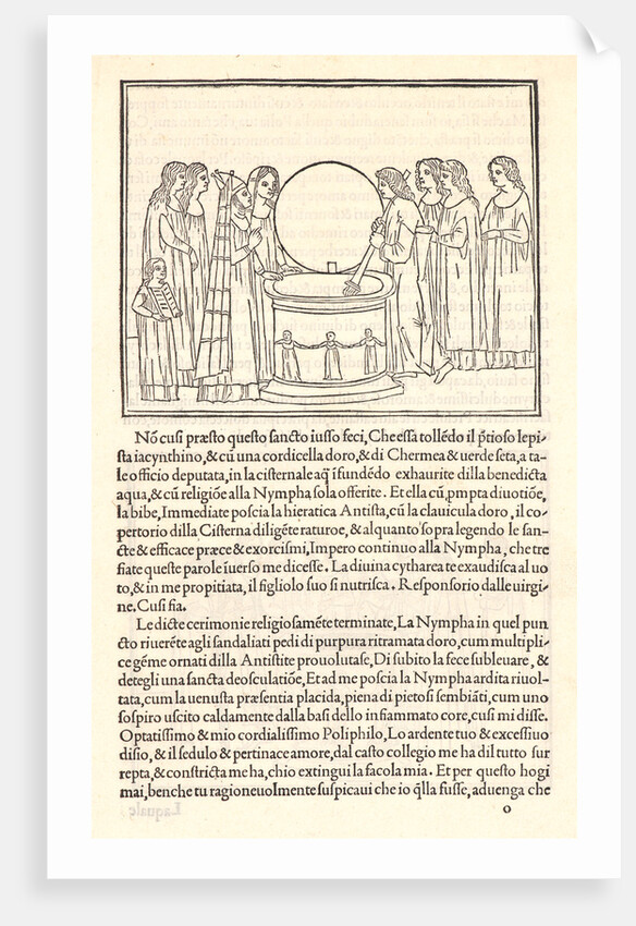 The Torch of Polia Extinguished in the Altar (leaf from Hypnerotomachia Poliphili), 1499 by Anonymous