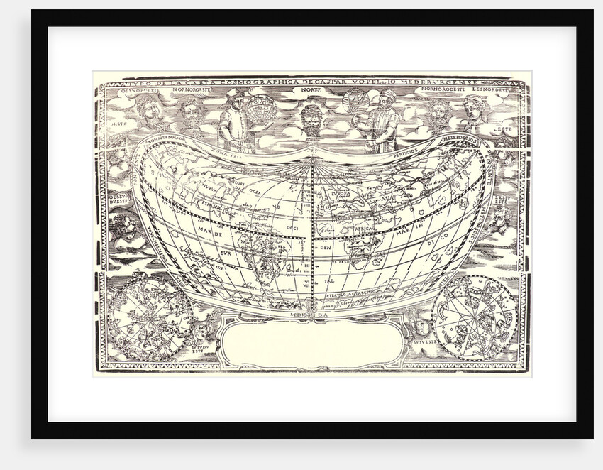 Map: The World of Volpellio (Typo de la carta Cosmographia de Gaspar Volpellio Medeburgense?), ca. 1520-1540 by Anonymous