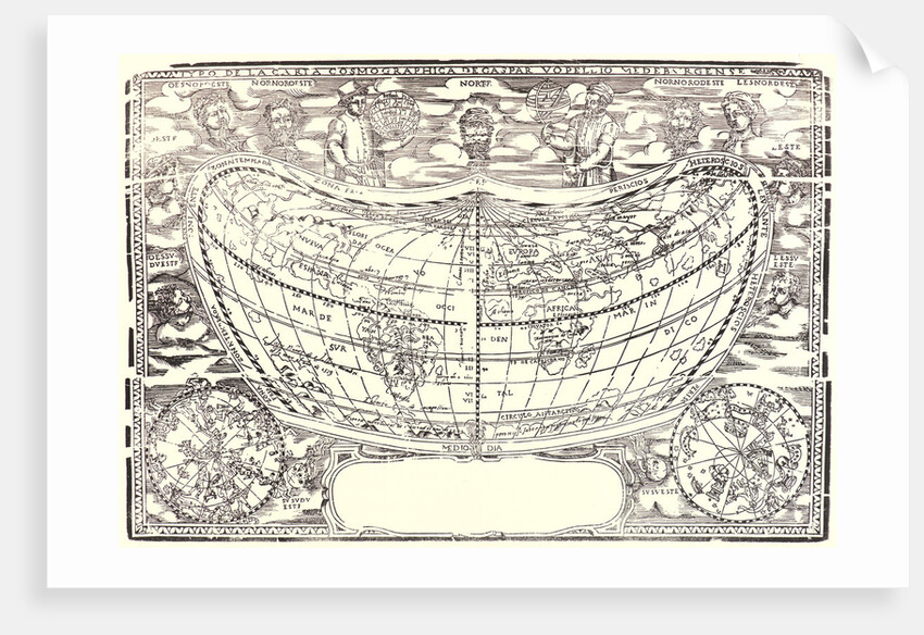 Map: The World of Volpellio (Typo de la carta Cosmographia de Gaspar Volpellio Medeburgense?), ca. 1520-1540 by Anonymous