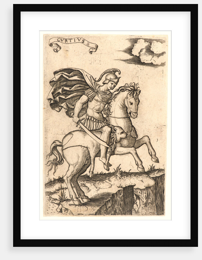 Marcus Curtius, 16th century by Marcantonio Raimondi