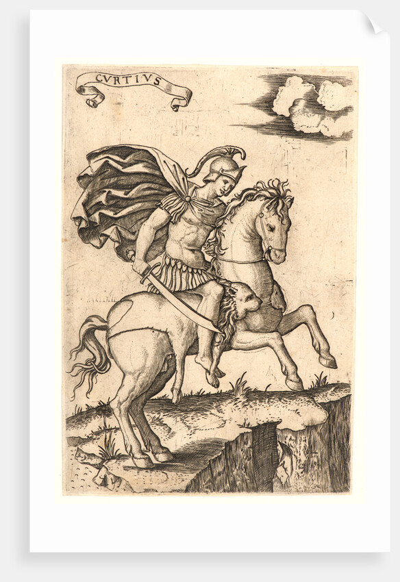 Marcus Curtius, 16th century by Marcantonio Raimondi
