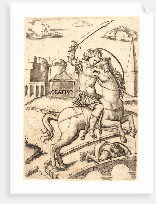 Horatius Cocles, 16th century by Marcantonio Raimondi
