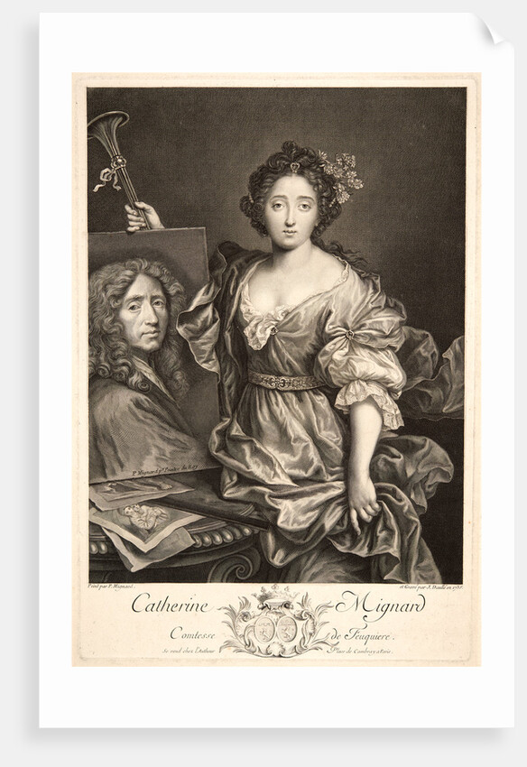 Portrait of Catherine Marguerite Mignard, Comtesse de Fouquière, Daughter of the Painter Pierre Mignard, 1735 by Jean Daullé