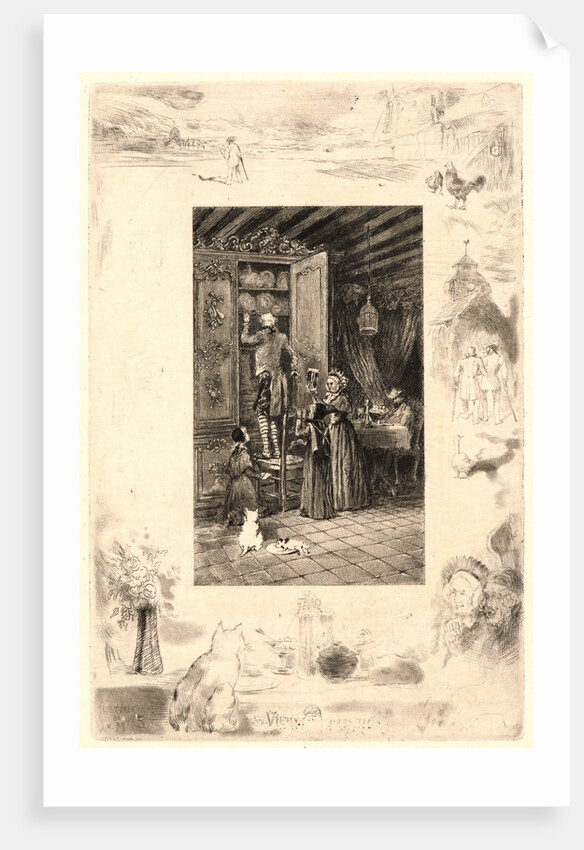 Illustrations for Daudet's Lettres de Mon Moulin, Plate 5, 19th century by Félix Hilaire Buhot