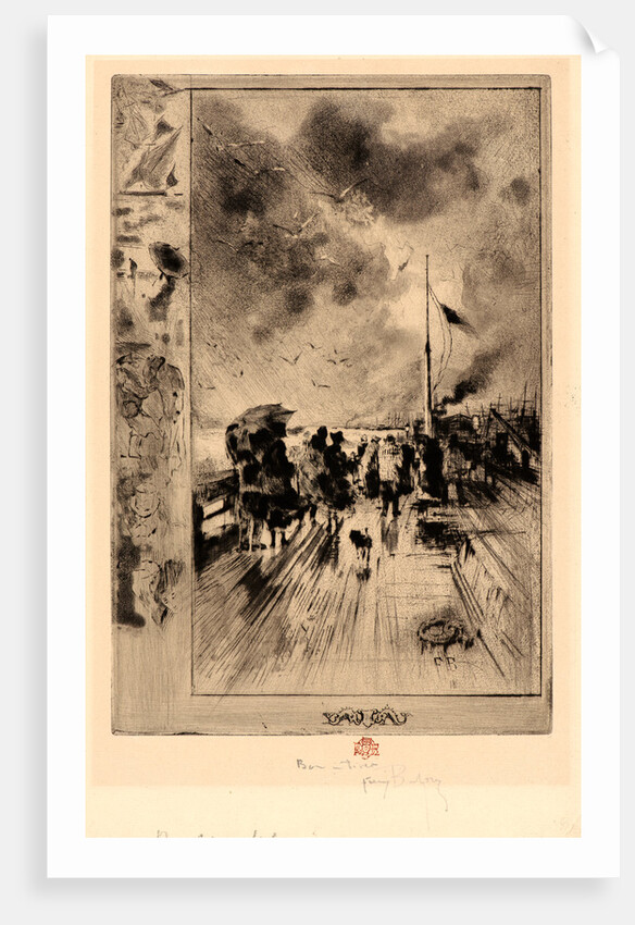 A Jetty in England (Un Jetée en Angleterre), 19th century by Félix Hilaire Buhot