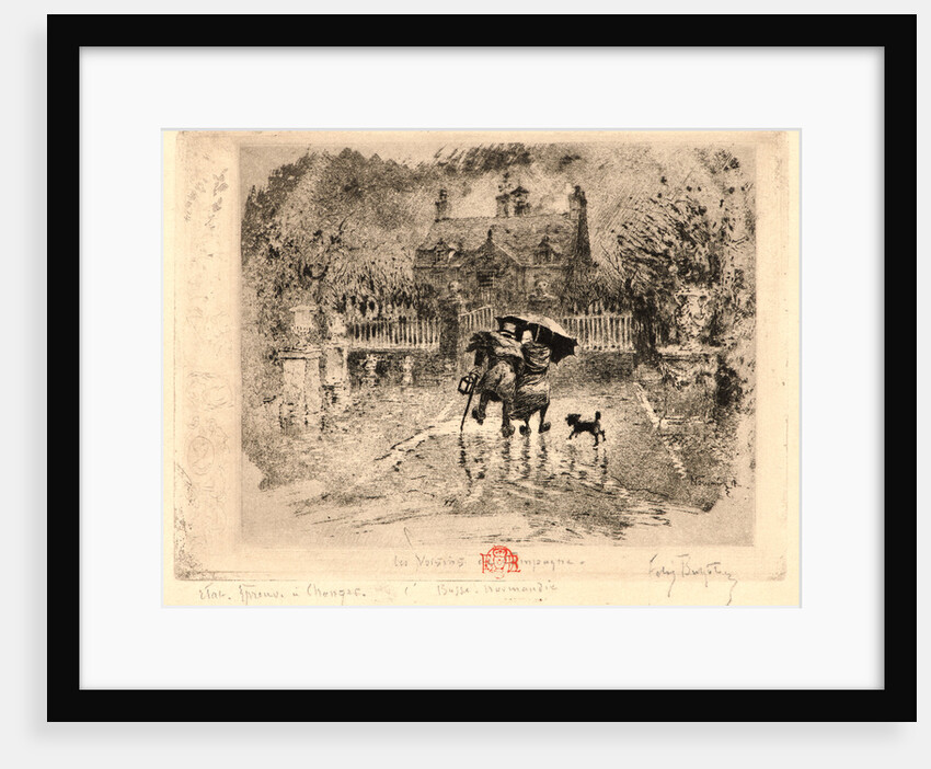 Country Neighbors (Les Voisins de Campagne), 19th century by Félix Hilaire Buhot