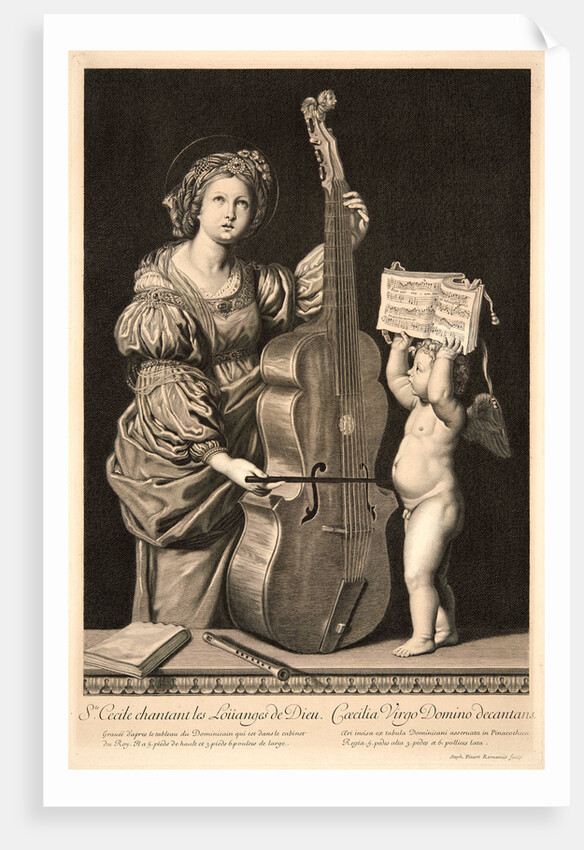 St. Cecilia Singing Praise to God, ca. 1675-1695 by Etienne Picart