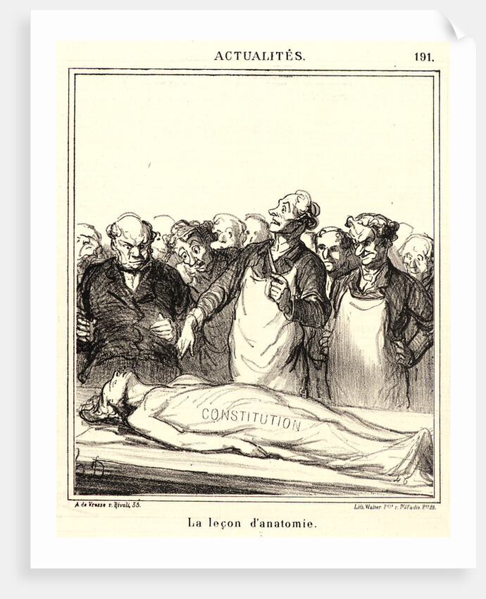 La leçon d'anatomie, 1869 by Honoré Daumier