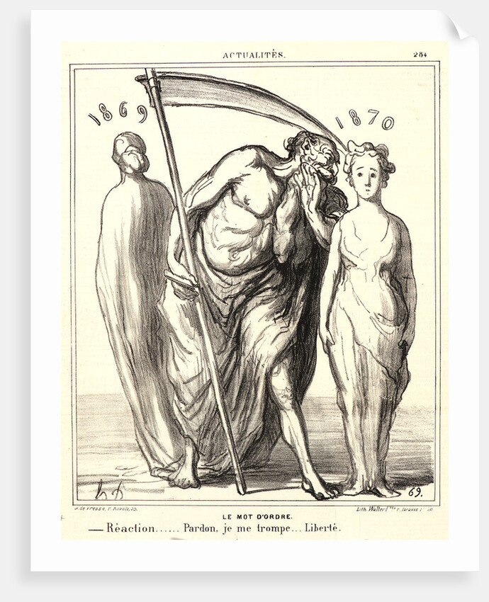 Le mot d'ordre, 1869 by Honoré Daumier