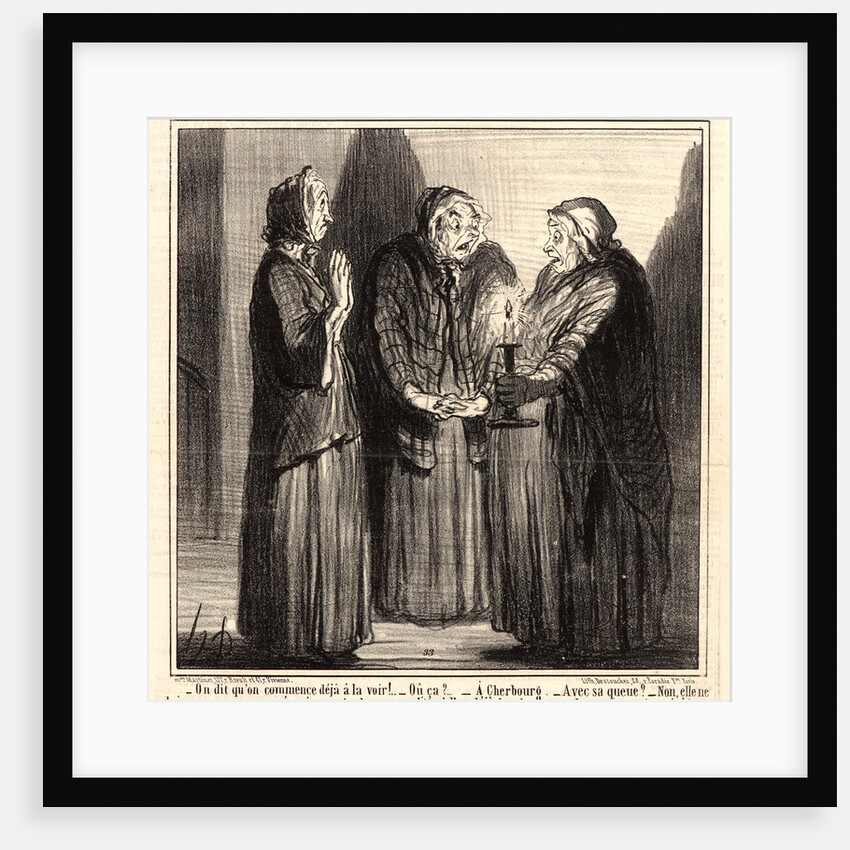 On dit qu'on commence déja à la voir! .., 1857 by Honoré Daumier