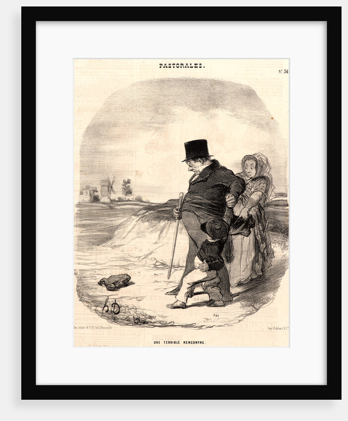 Une terrible rencontre, 1845 by Honoré Daumier