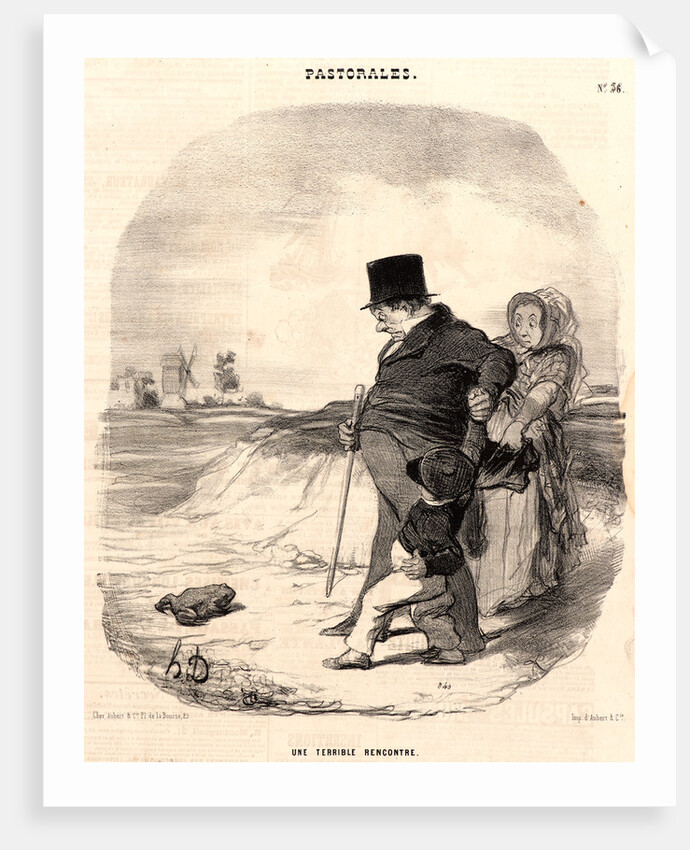 Une terrible rencontre, 1845 by Honoré Daumier