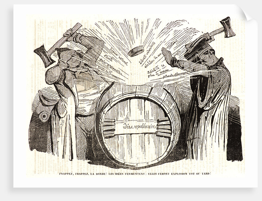 Frappez, frappez, la bonde! Les idées ferment: elles feront explosion tôt ou tard!, 1834 by Honoré Daumier