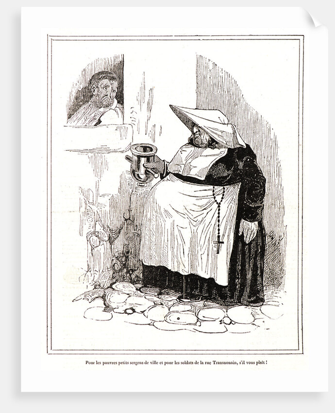 Pour les pauvres petits sergens de ville et pour les soldats de la rue Transnonain, s'il vous plait, 1834 by Honoré Daumier