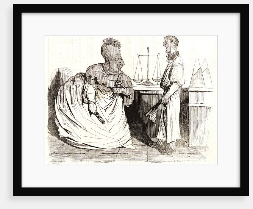 Mademoiselle législature venant remercier son électeur, 1834 by Honoré Daumier