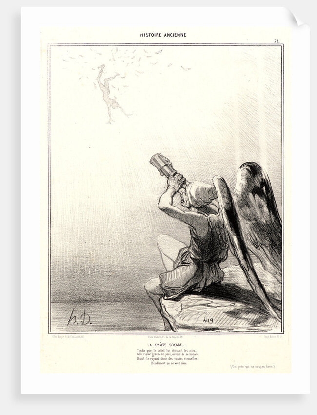 La chûte d'Icare, 1842 by Honoré Daumier