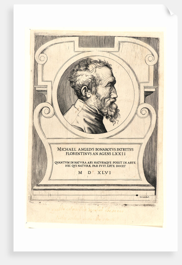 Portrait of Michelangelo Buonarotti, ca. 1546 by Giulio Bonasone