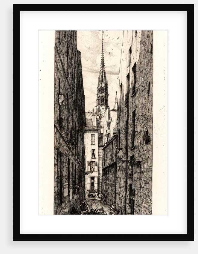 La Rue des Chantres, Paris, 1862 by Charles Meryon