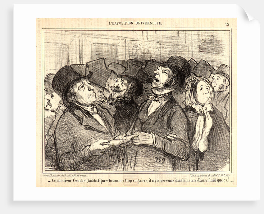 Ce monsieur Courbet, fait des figures beaucoup trop vulgaires.., 1855 by Honoré Daumier