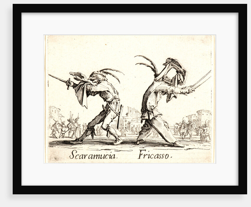 Scaramucia and Fricasso, 1622 and later by Jacques Callot