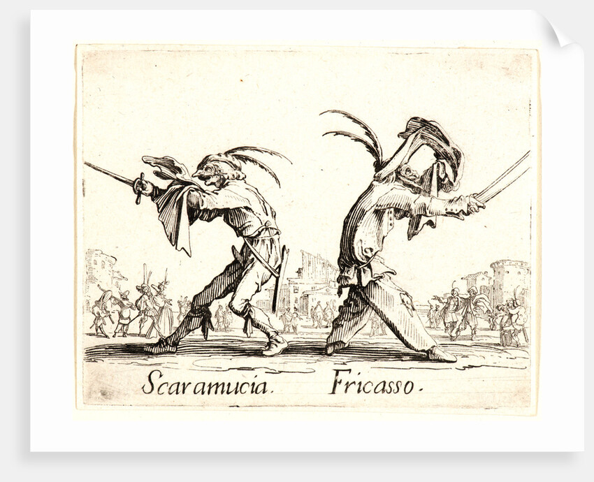 Scaramucia and Fricasso, 1622 and later by Jacques Callot