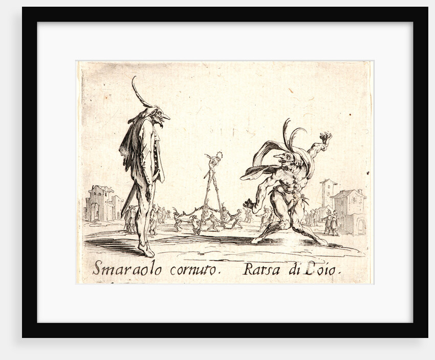 Smaraolo Cornuto and Ratsa di Boio, 1622 and later by Jacques Callot
