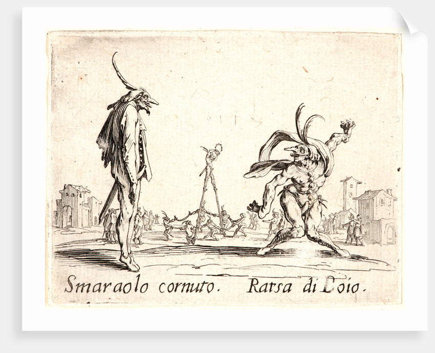 Smaraolo Cornuto and Ratsa di Boio, 1622 and later by Jacques Callot