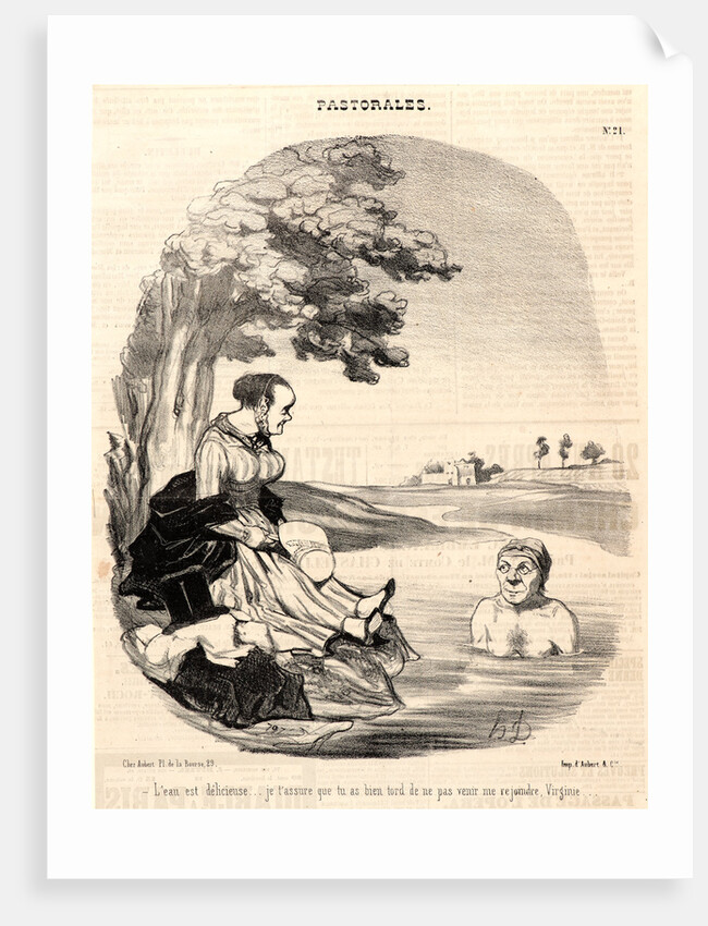 L'eau est délicieuse.., 1845 by Honoré Daumier