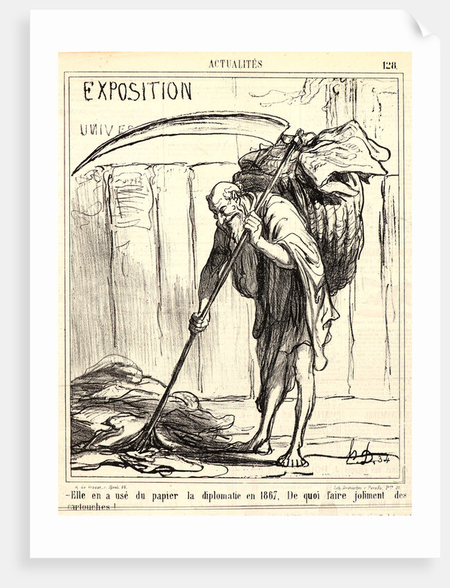 Elle en usé du papier la diplomatie en 1867.., 1867 by Honoré Daumier