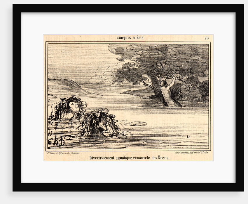 Divertissement aquatique renouvelé des Grecs, 1857 by Honoré Daumier