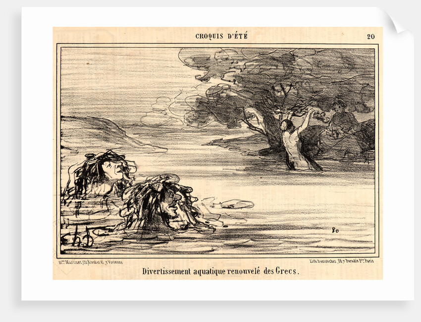 Divertissement aquatique renouvelé des Grecs, 1857 by Honoré Daumier
