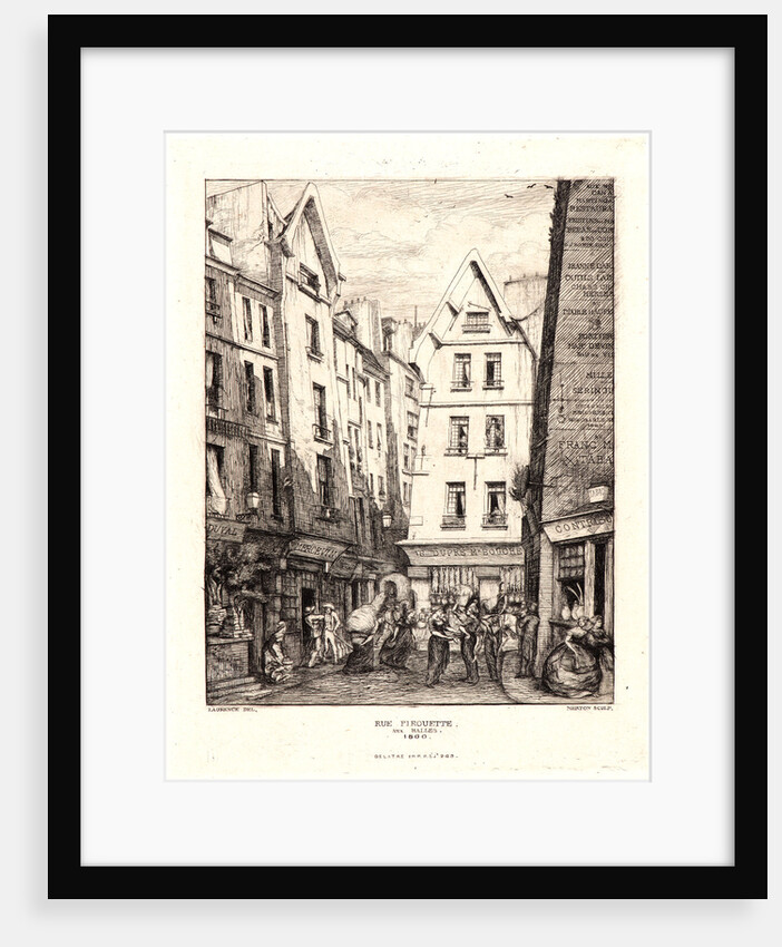 Pirouette Street, near the Markets, Paris (La Rue Pirouette aux Halles, Paris), 1860 by Charles Meryon