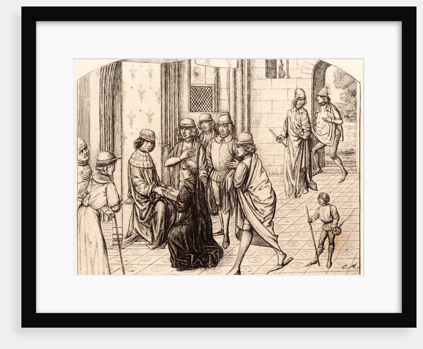 The Printer Valerius Maximus Being Presented to the King Louis XI (Présentation du Valère Maxime au Roi Louis XI), 1860 by Charles Meryon