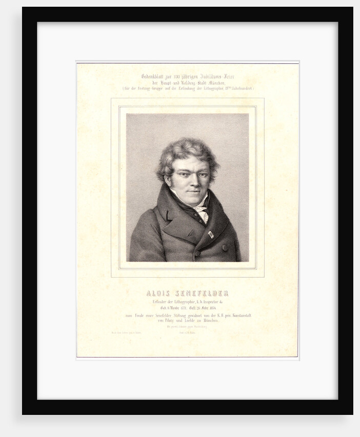 Portrait of Alois Senefelder, ca. 1819 by Anonymous