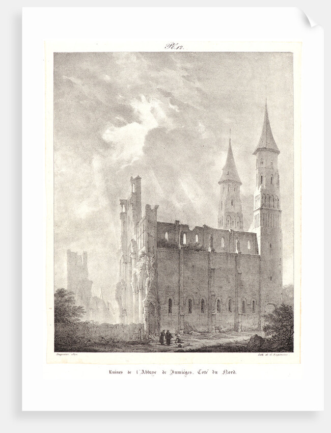 Ruines de l'Abbaye de Jumiège, 19th century by Louis Jacques Mandé Daguerre